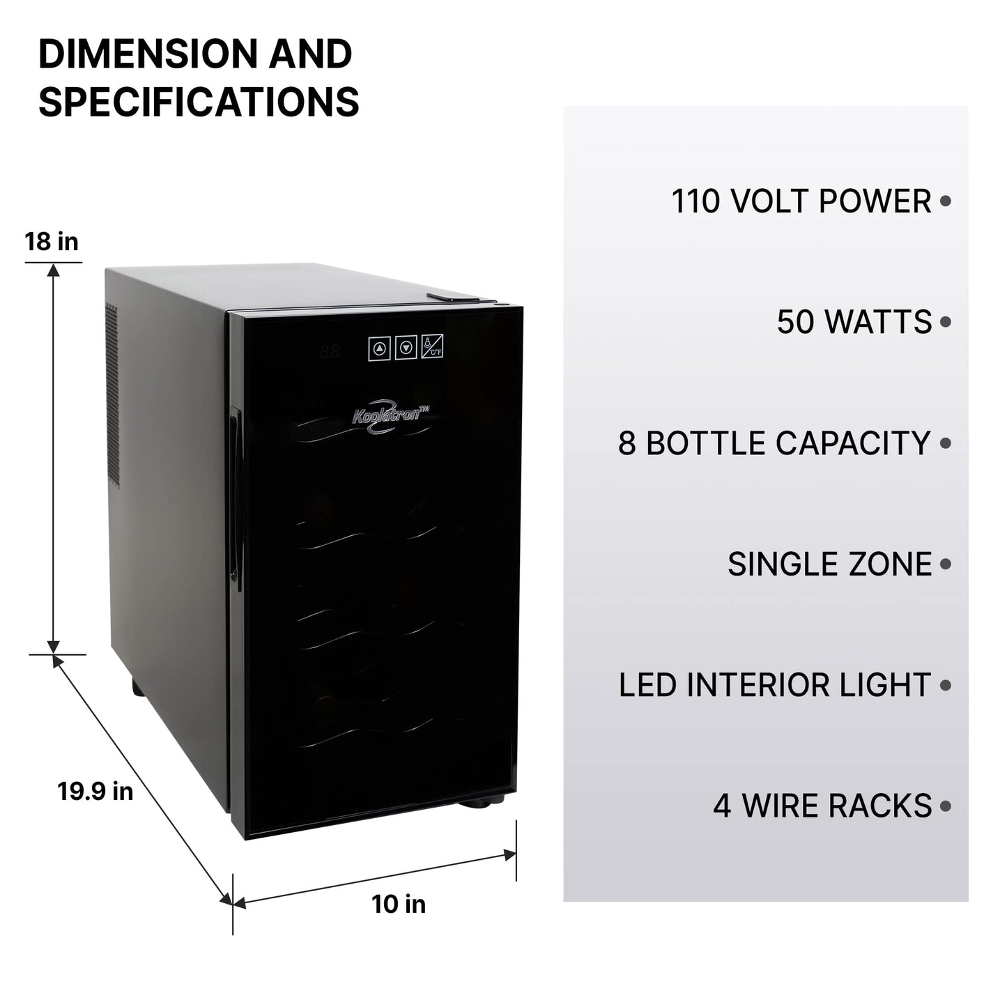 Koolatron 8 Bottle Wine Cooler Thermoelectric Fridge