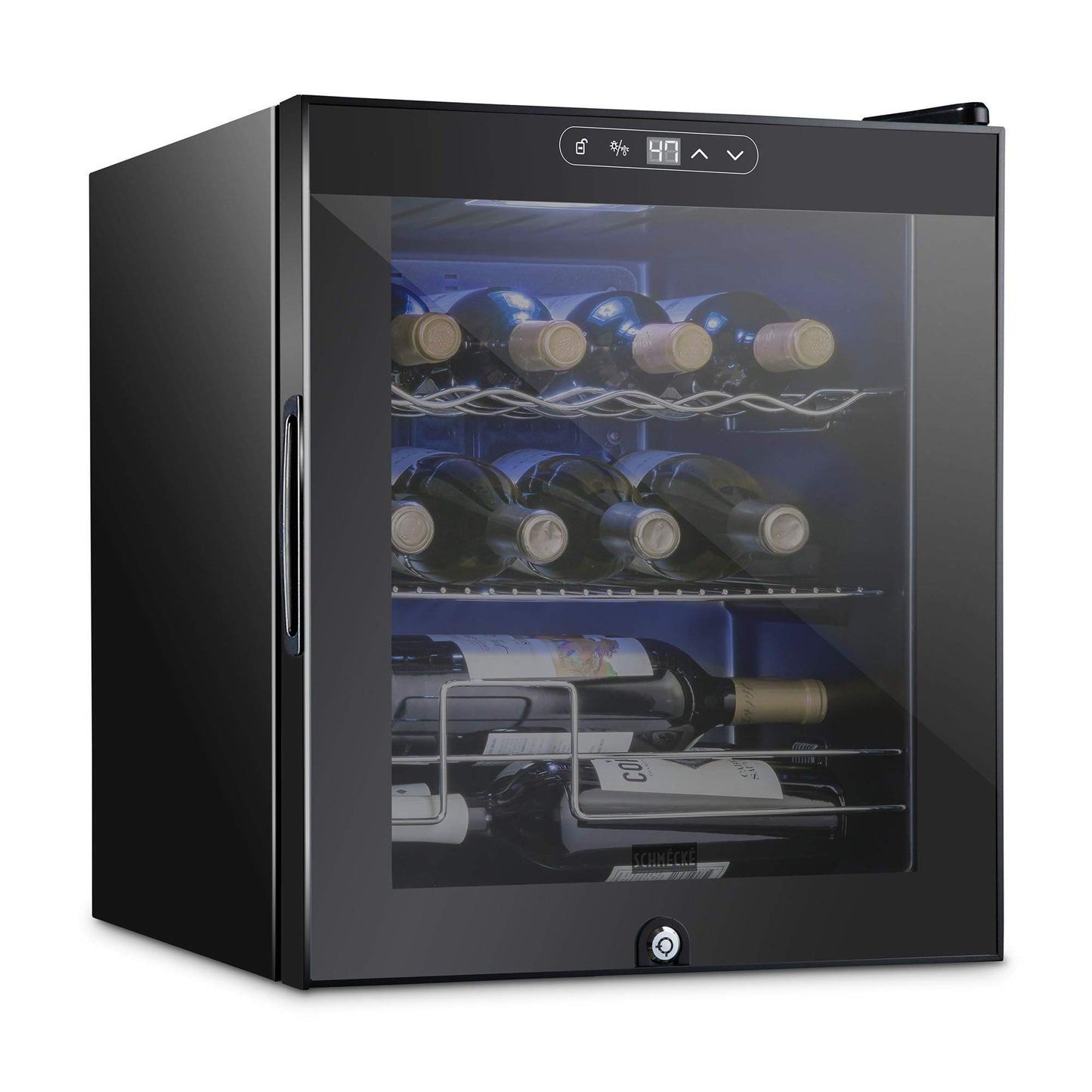 Schmecke 12 Bottle Wine Cooler Refrigerator with Lock