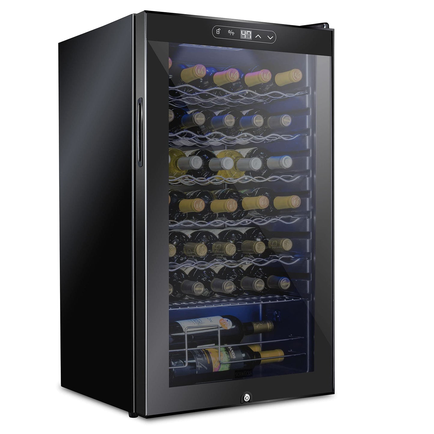 Schmecke 34 Bottle Wine Cooler Refrigerator with Lock