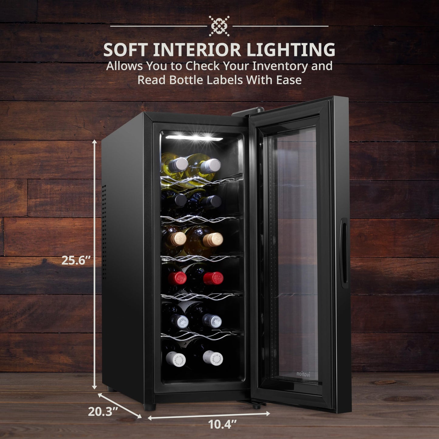 Ivation 12 Bottle Wine Cooler Countertop Refrigerator