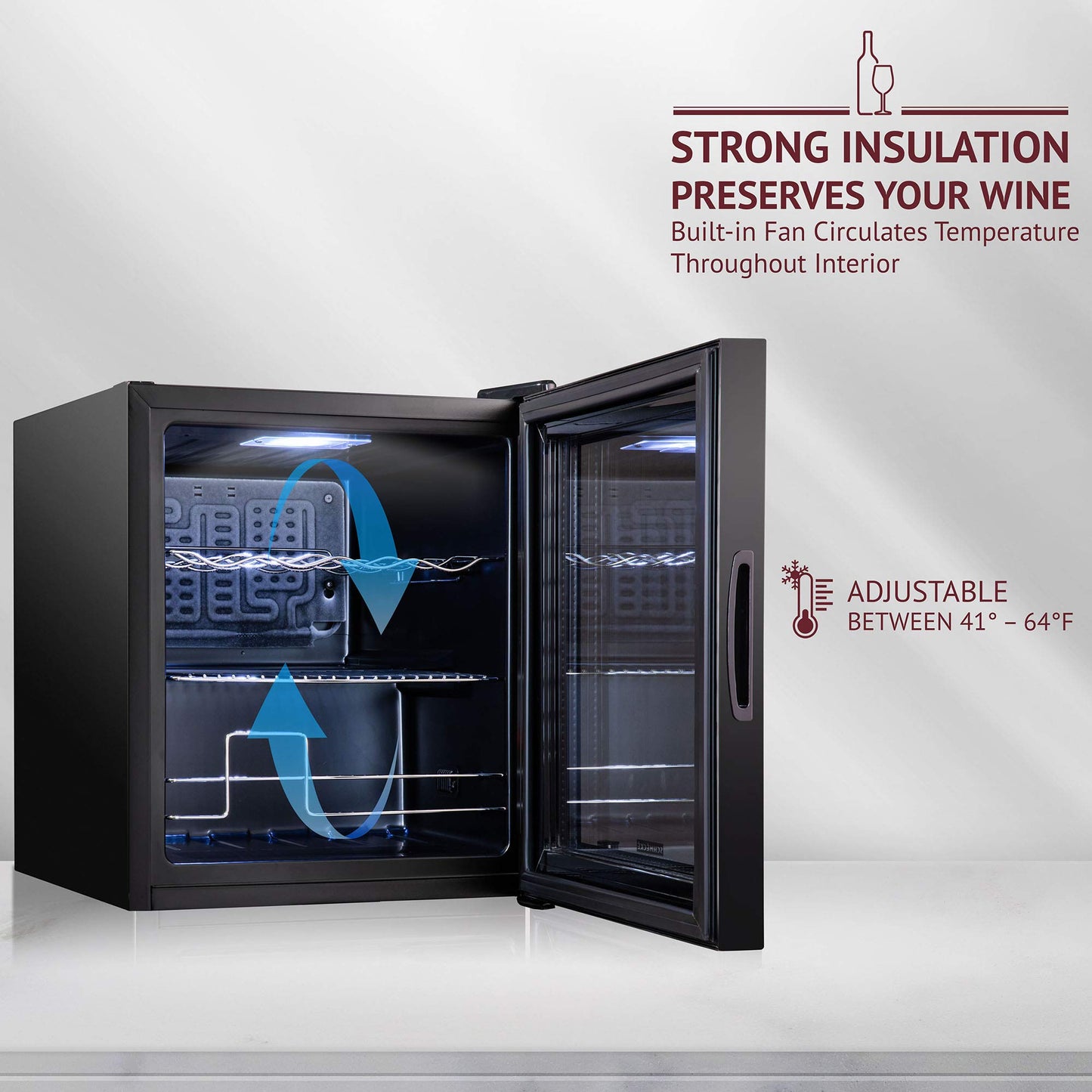 Schmecke 12 Bottle Wine Cooler Refrigerator with Lock