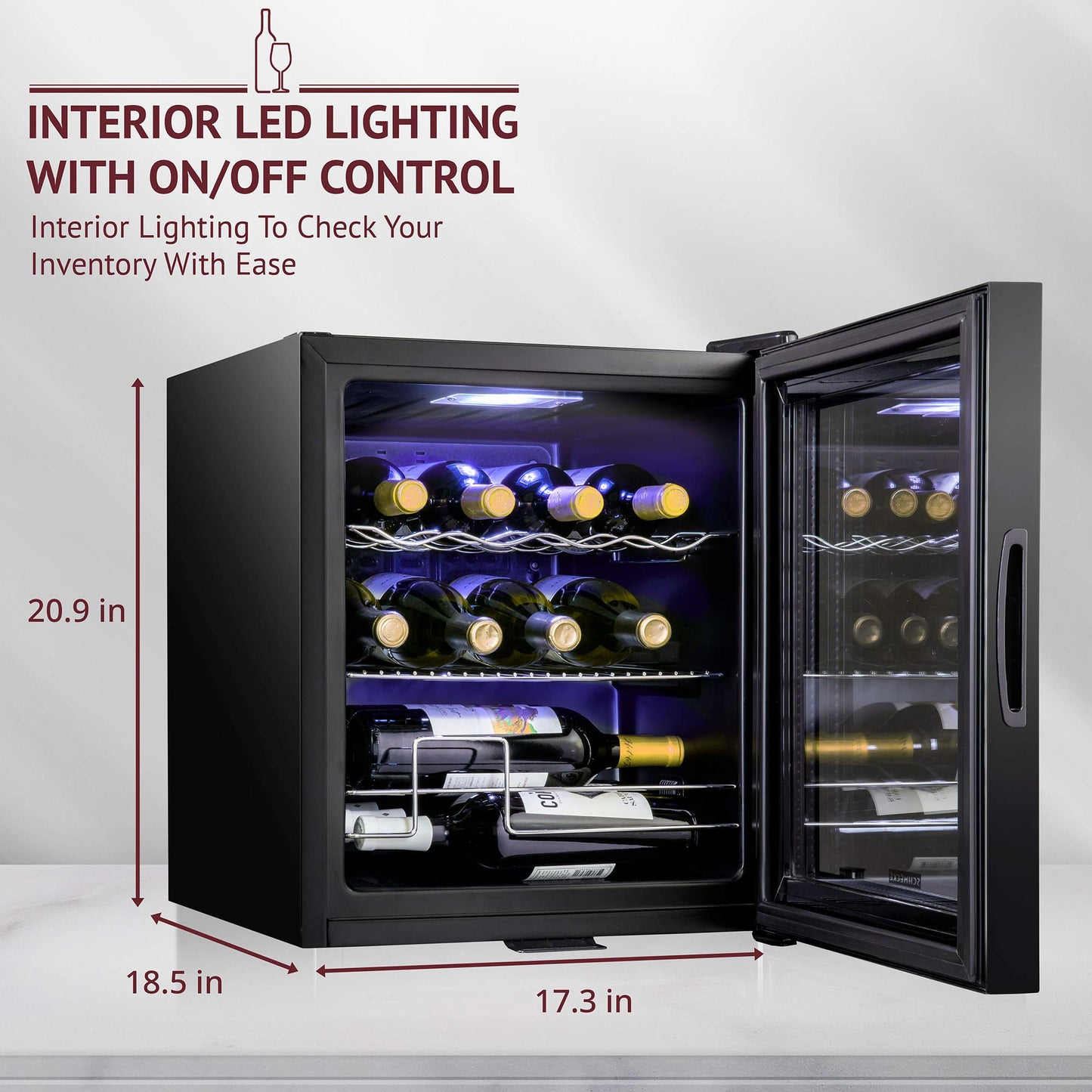 Schmecke 12 Bottle Wine Cooler Refrigerator with Lock