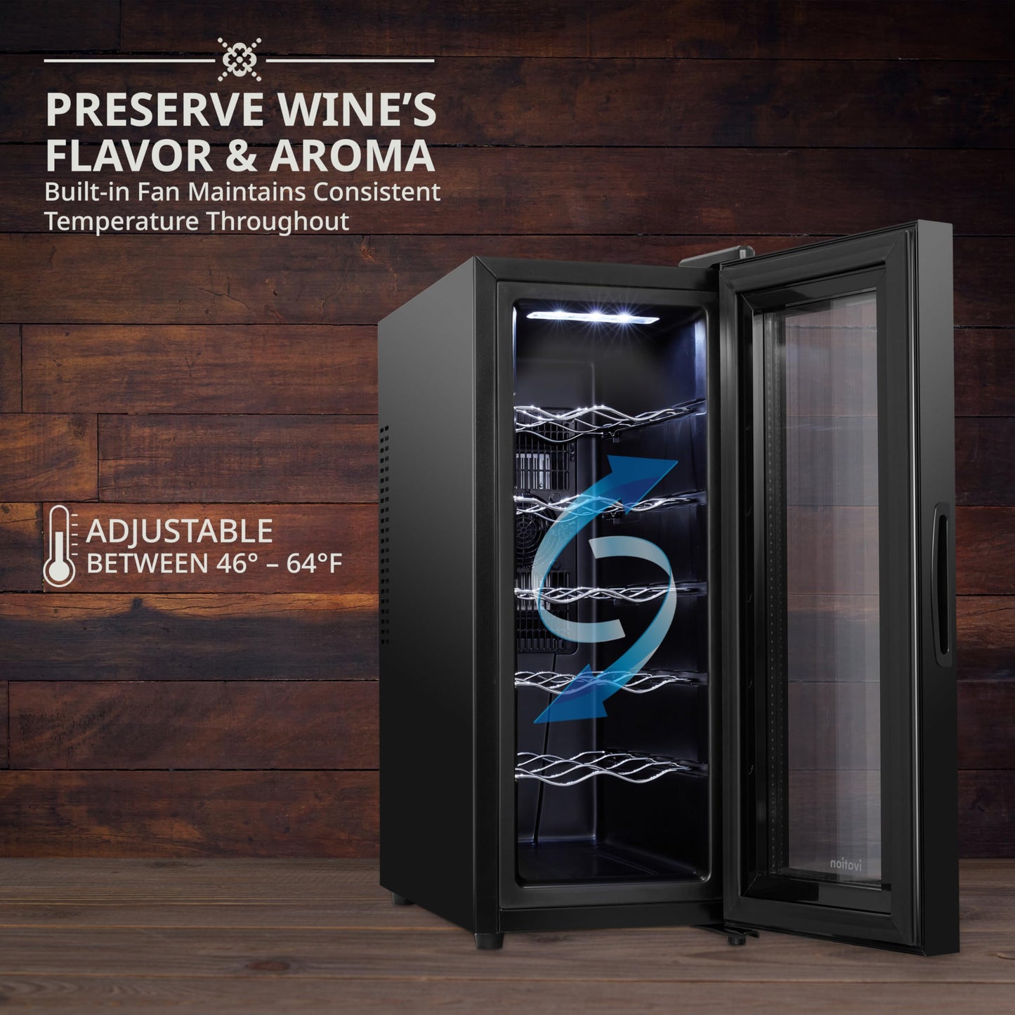 Ivation 12 Bottle Wine Cooler Countertop Refrigerator