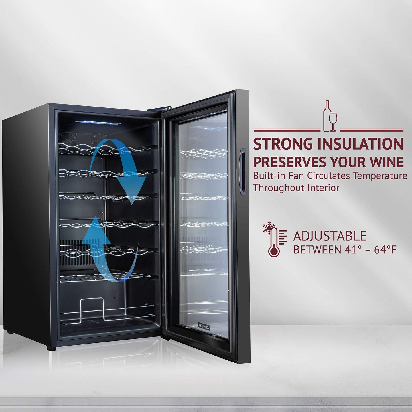 Schmecke 34 Bottle Wine Cooler Refrigerator with Lock
