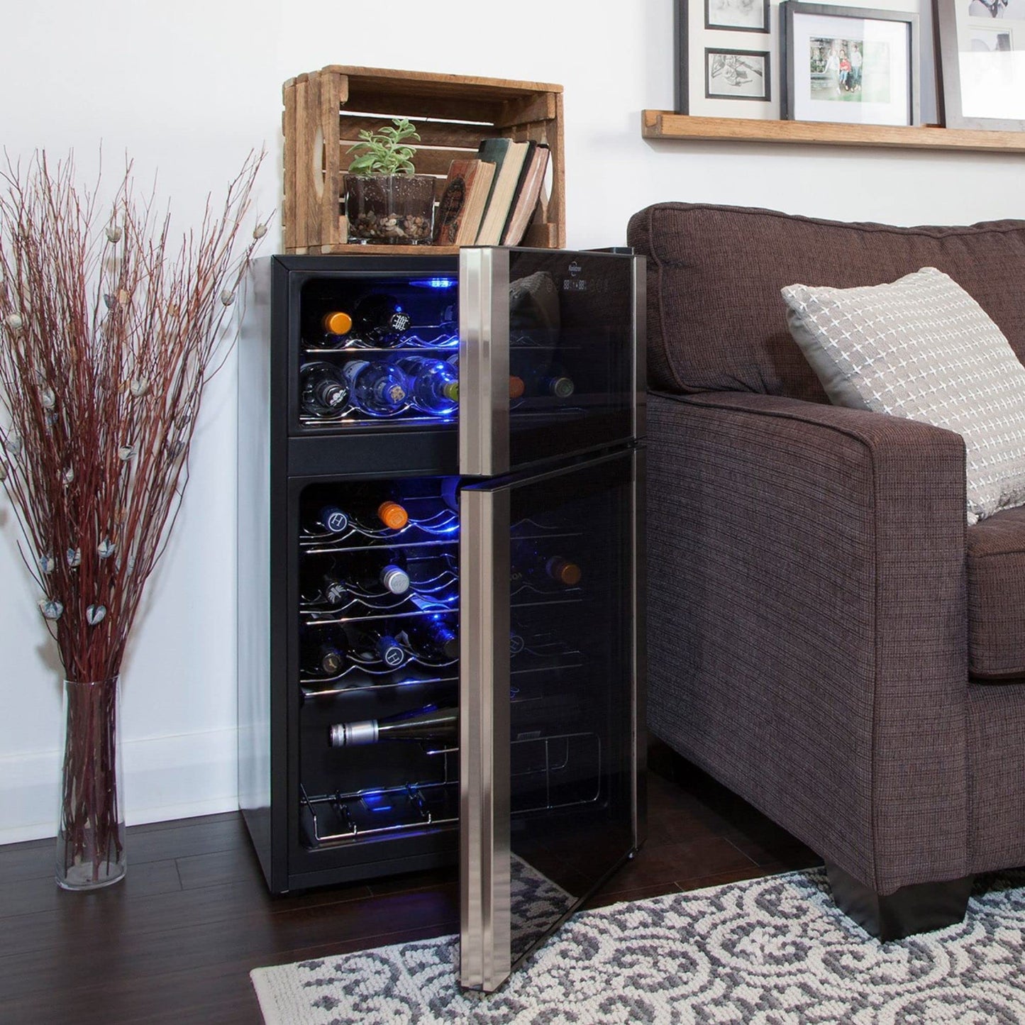 Koolatron 29 Bottle Dual Zone Wine Cooler Black
